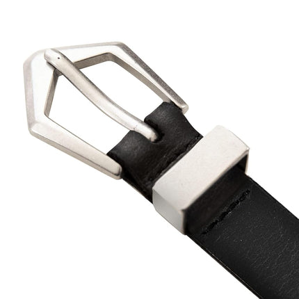 Lucky Brand Women's Leather Bold Fashion Statement Belts, Diamond Buckle - Black, S