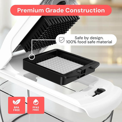 Fullstar Vegetable Chopper - Spiralizer Vegetable Slicer - Onion Chopper with Container - Pro Food Chopper - Slicer Dicer Cutter - (2 in 1, White)