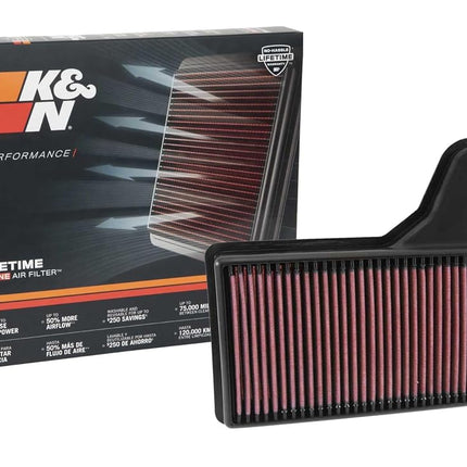 K&N 33-5029 Replacement air filter compatible with Ford Mustang,Heather,Red,2.3, 3.7 / Mustang GT 5.0 2015-2017