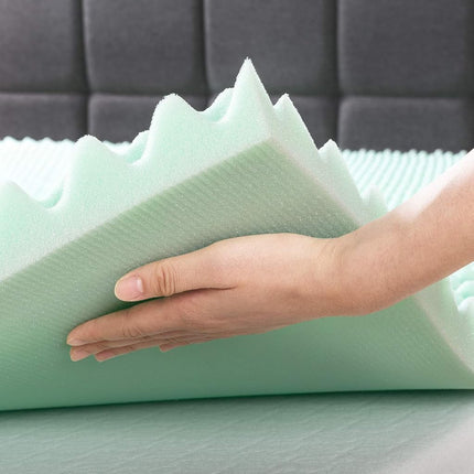 Surmatelas en mousse à mémoire de forme Best Price Mattress 2 pouces à alvéoles avec infusion d'Aloès apaisante, certifié CertiPUR-US, Grand Lit