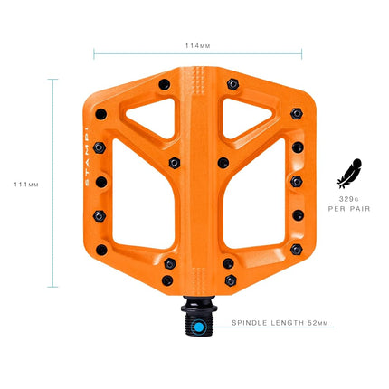 Crankbrothers Stamp-1 Pedals, Large, Orange