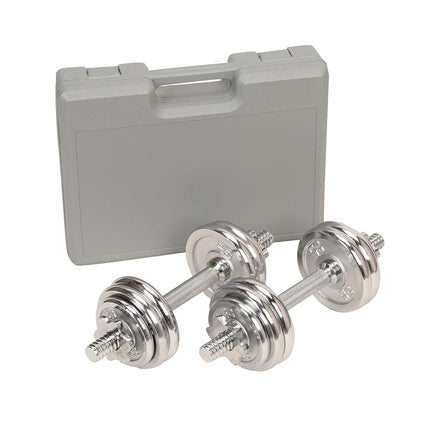 Sunny Health & Fitness Adjustable 15 kg Dumbbell Set with Carry Case