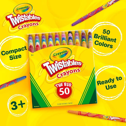 Crayola Mini Twistables Crayons, Amazon Exclusive, Gift, 50 Count