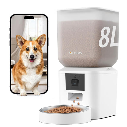 Nityers 8L Automatic Dog Feeder with Camera, 5G Wi