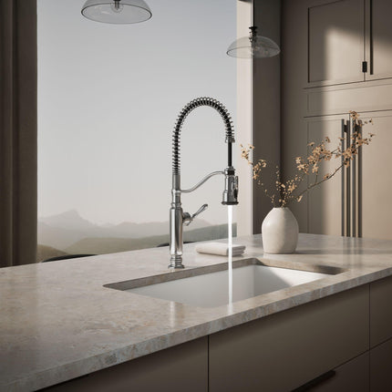 Grifo de cocina semi-profesional extraíble Kohler K-77515-cp Tournant, cromo pulido