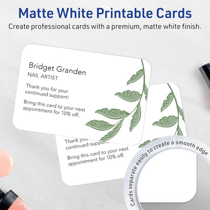 Avery Printable Rectangle Cards, Rounded Corners, Sure Feed Technology, 4" x 6", Matte White Cardstock, Print-to-the-Edge, Laser/Inkjet, 50 Total, Great for Postcards and Thank You Cards