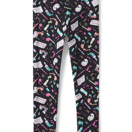 The Children's Place Girls' Printed Leggings, Artsy Doodle, Small