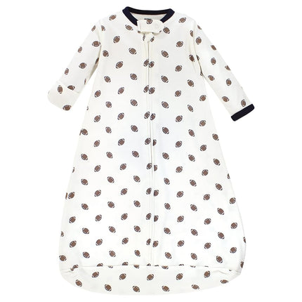 Saco de dormir, arrullo y manta de algodón de manga larga unisex Hudson Baby, diseño de fútbol americano, 18-24 meses