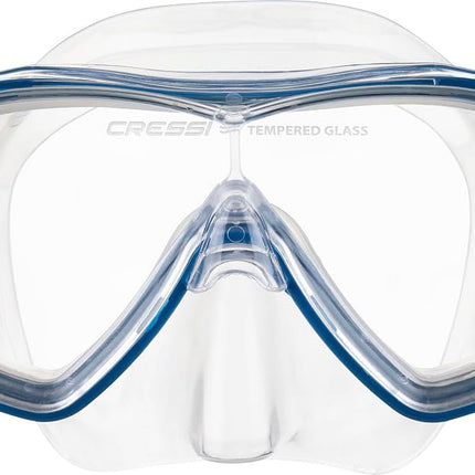 CRESSI Ondina Jr + Top Combo - Combo Set Diving Mask Ondina and Snorkel Top, Clear/Blue, 7/13 years, Kid Unisex