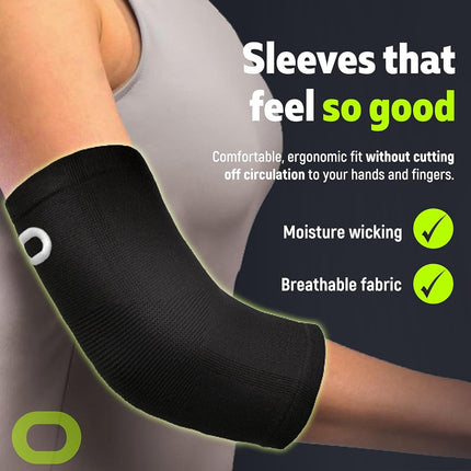 Manga de Compresión para Codo (1 Par) - Soporte Instantáneo para Brazos, Mangas para Codo para Tendinitis, Artritis, Bursitis, Codera para Golfistas y Tenistas, Tratamiento, Ejercicios, Levantamiento de Pesas, Alivio del Dolor, Recuperación