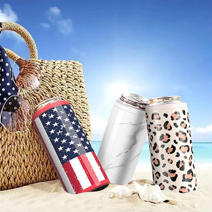 TILUCK Skinny Can Cooler, Stainless Steel Insulated Slim Cans, 12 oz