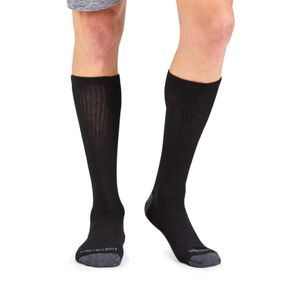 Calcetines de tripulación de doble defensa Fruit of the Loom para niños (paquete de 10), negro, pequeño (4.5-8.5)