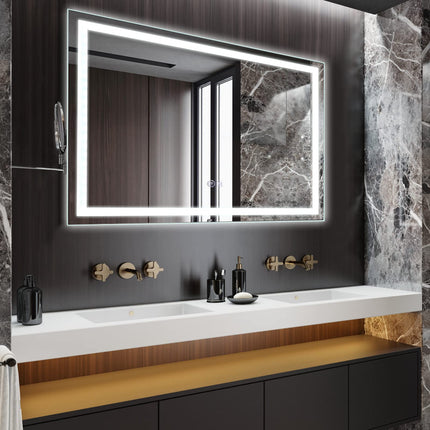 LED Bathroom Mirror, 24x32Inch Front and Backlit, 