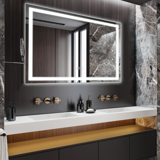 LED Bathroom Mirror, 24x32Inch Front and Backlit, 