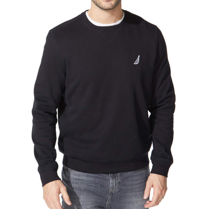 Nautica Men's Basic Crew Neck Fleece Sweatshirt, True Black, Medium