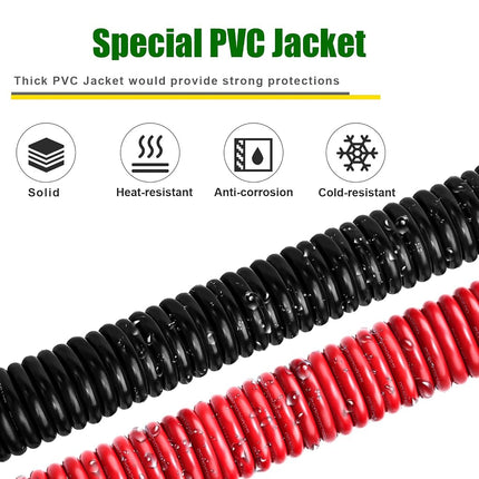 Kimbluth 1/0 Gauge Battery Cable Copper Wire, 15FT Red+15FT Black 1/0 AWG Welding Cable Standard USA OFC Wire for Automotive, Battery, Solar, Marine and Generator