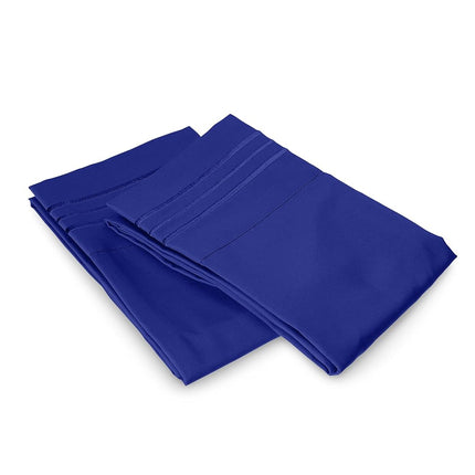 Elegant Comfort Luxury Ultra-Soft 2-Piece Pillowcase Set - 1500 Premium Hotel Quality Microfiber Double Brushed - Wrinkle Resistant, Standard/Queen, Royal Blue