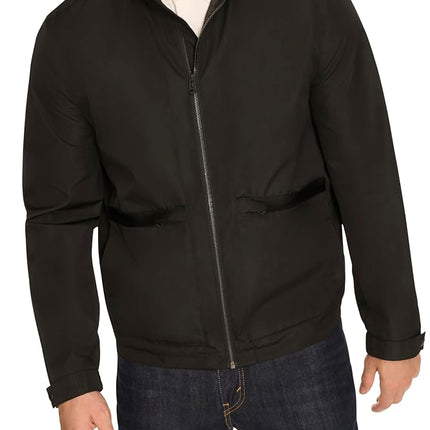 Chaqueta impermeable cortavientos Cole Haan para hombre, de manga corta, plegable, color negro, talla S