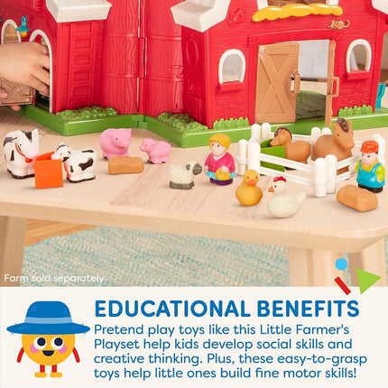 Battat Little Farmer's Playset Farm Animal Play Set, 25 Pieces, Toddler