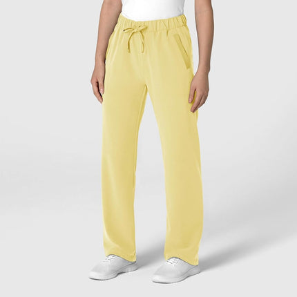 WonderWink Women's Stovepipe High-Low Hem Scrub Pant, Sunshine Yellow, Large