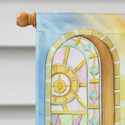 Caroline's Treasures APH5433CHF Bandera grande multicolor de cruz de Pascua y Biblia en vidriera