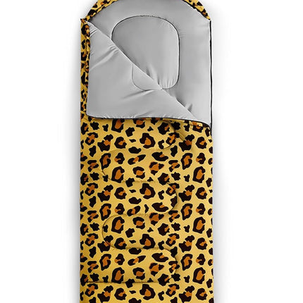 QOOMO Leopard Printed Waterproof Sleeping Bags for Adults & Kids,Printed Camping Sleeping Bags, 3 Season Warm & Cool Weather,Lightweight,Traveling,and Outdoors,Camping Gear Equipment,31x90inch