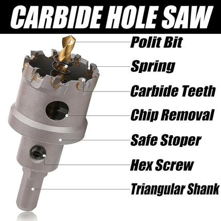 Vearter 15PCS 16mm-76mm Carbide Hole Saw Sets, Titanium-Coated Pilot Bit
