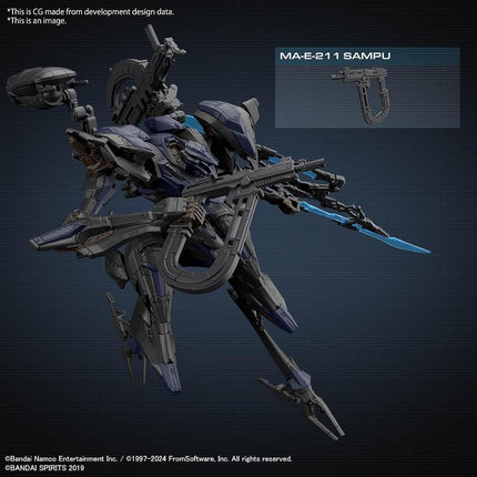 BANDAI Hobby 30MM Armored CORE VI Fires of Rubicon - Schneider NACHTREIHER/40E Steel Haze Model Kit