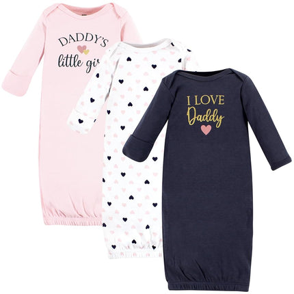 Hudson Baby Gigoteuses en coton unisexe pour bébé, Fille Papa Rose Marine, Prématuré/Nouveau-né, Fille Papa Rose Marine, Prématuré-Nouveau-né