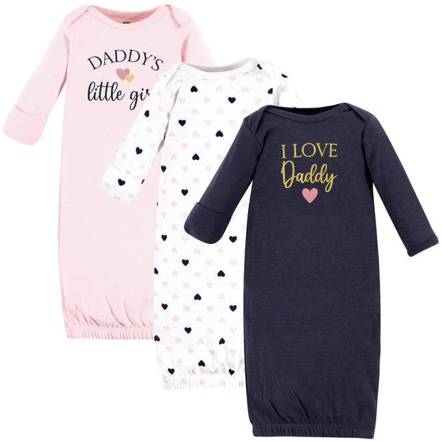 Hudson Baby Unisex Baby Cotton Gowns, Girl Daddy P