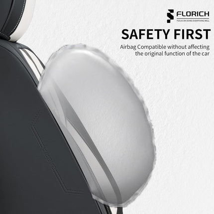 FLORICH Car Seat Covers Full Set, Leather Seat Covers for Cars 5 Seats, Waterproof Car Seat Protector,Automotive Seat Covers & Accessories Fit for SUV Sedan Truck-Black&White