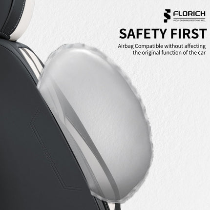 FLORICH Car Seat Covers Full Set, Leather Seat Covers for Cars 5 Seats, Waterproof Car Seat Protector,Automotive Seat Covers & Accessories Fit for SUV Sedan Truck-Black&White