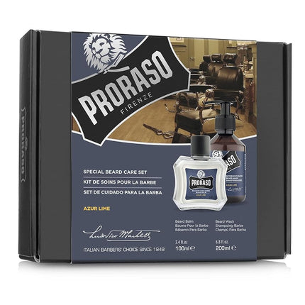 Proraso Proraso Beard Care Duo Kit for New or Short Beards, Azur Lime, with Beard Balm and Beard Wash, 1 ct.