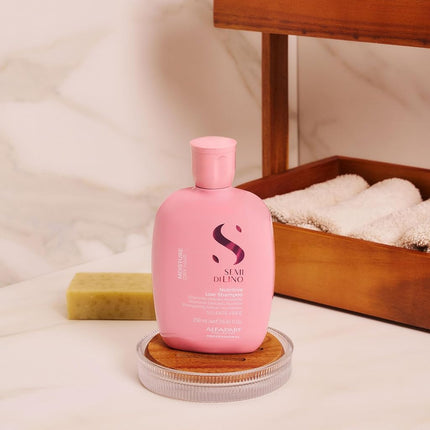 Alfaparf Milano Semi Di Lino Nutritive Low Shampoo - Sulfate, Paraben, Paraffin Free - Moisturizes, Hydrates, and Adds Glossy Shine - 8.45 oz