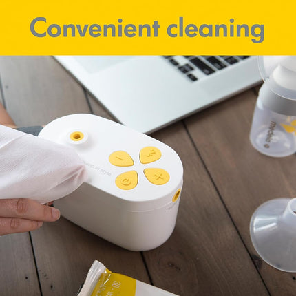Lingettes Medela Quick Clean pour tire-lait et accessoires, 90 unités, 3 paquets de 30 unités, refermables, nettoyage pratique et hygiénique en déplacement pour les tables, les comptoirs, les chaises et plus encore