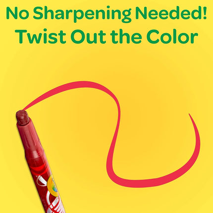 CRAYOLA Twistables Colouring Crayons - Assorted Colours (Pack of 12), Simply Twist for More Colouring Fun - No Need to Sharpen! Ideal for Kids Aged 3+