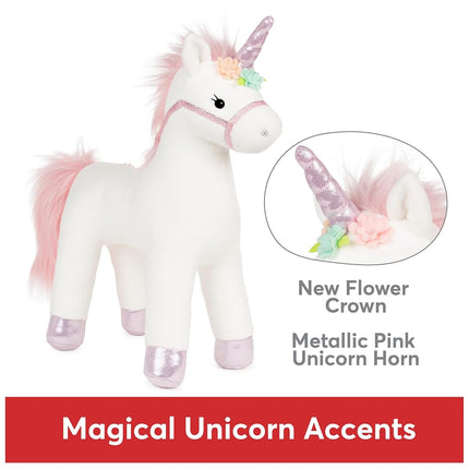 GUND Lily Plush Toy Pink Unicorn 1 Year Old White 15"