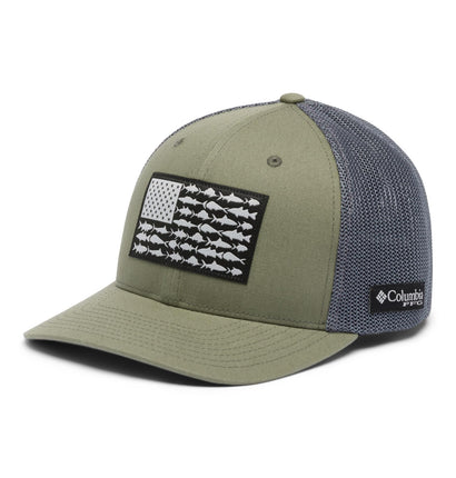 Columbia Unisex PFG Fish Flag Mesh Ball Cap, Cypre