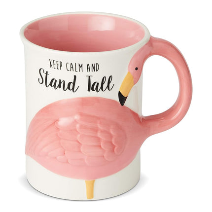 Enesco Our Name is Mud « Flamingo Flock » Tasse sculptée en grès de 47 cl, multicolore, 6002634