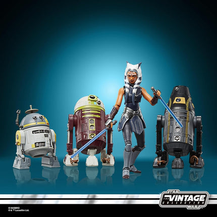 Star Wars The Vintage Collection L'Évasion de l'Ordre 66, The Clone Wars, Pack de 4 Figurines de Collection Ahsoka Tano & Droïdes de 9,5 cm (Exclusivité Amazon)