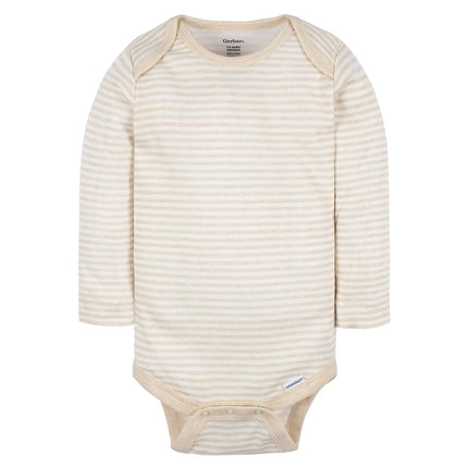Gerber Baby Girls 6-pack Long-sleeve Onesies Bodysuits, Leaves, 12 Months