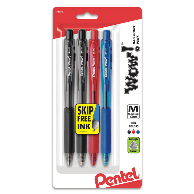 Pentel WOW! Retractable Ballpoint Pens, Medium Lin