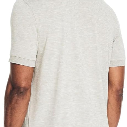 Nautica Men's Classic Short Sleeve Solid Performance Deck Polo Shirt, Navtech Performance Grey Heather., Large