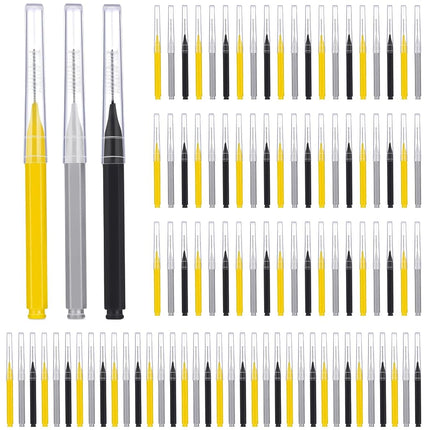 Patelai 100 Pcs Braces Dental Brushes,Yellow,Porta