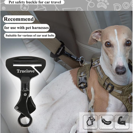 Truelove Vehicle Seat Belt Safety Buckle Lock - Universal Dog Car Restraint - Portable Pet Car Travel Harness