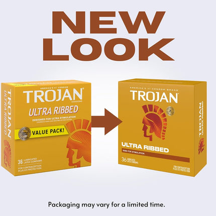 Trojan Ultra Ribbed, 36ct