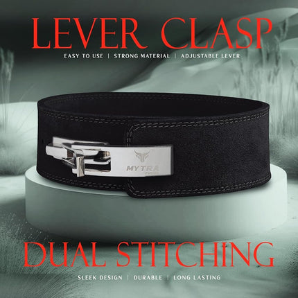 Mytra Fusion Weight Lifting Belt Powerlifting Lever Belt for Intense Strength Training (Black, Small)