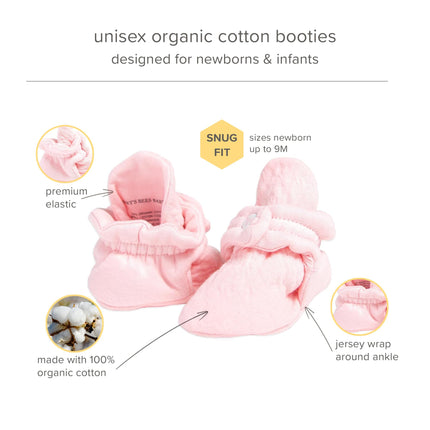 Burt's Bees Baby Unisex Baby - Patucos para bebé, calcetines antideslizantes ajustables de algodón orgánico para bebé
