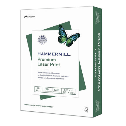 Hammermill - Papier Laser, 100 g/m², 98 de blancheur, 21,6 x 27,9 cm - Rames de 10