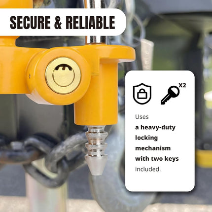 MaxxHaul 50640 Universal Trailer Coupler Lock for 1-7/8", 2", and 2-5/16" Couplers Yellow